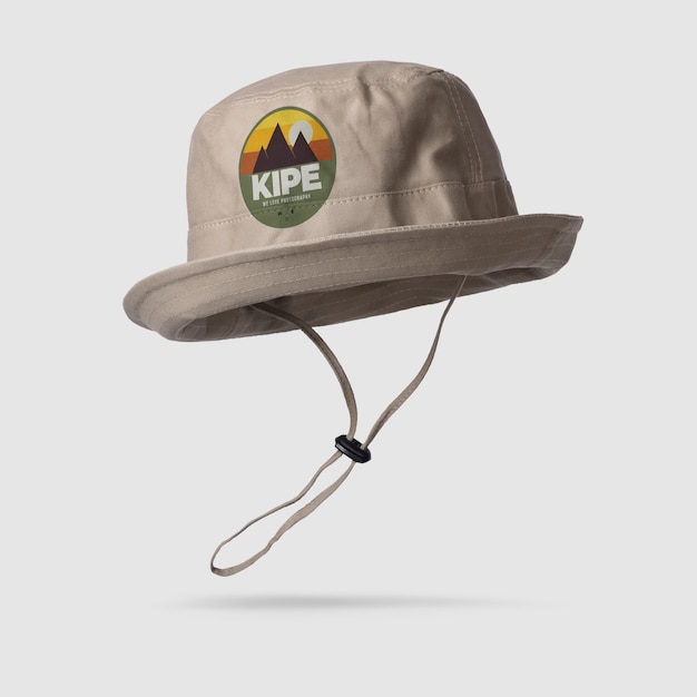 PSD canvas bucket hat mockup isolated