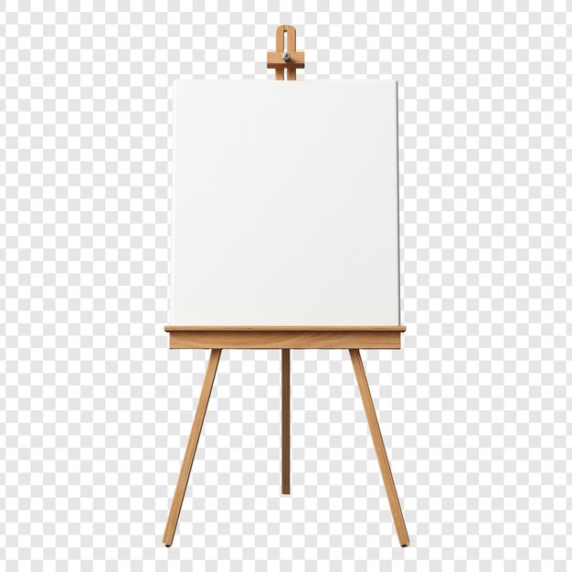 PSD canvas and easel photograph isolated on transparent background