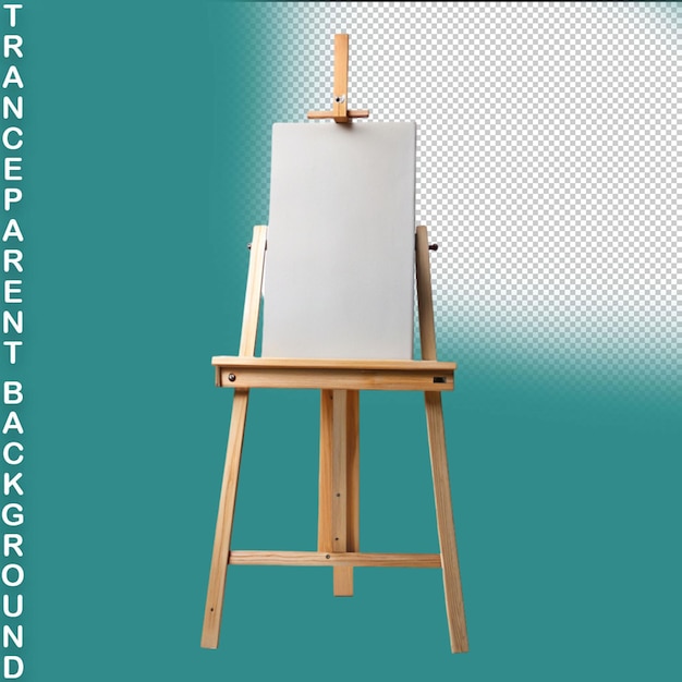 PSD canvas and easel photograph isolated on transparent background