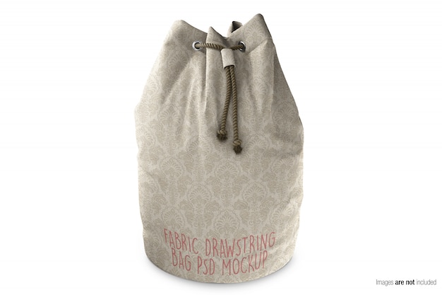 Canvas fabric drawstring bag  mockup