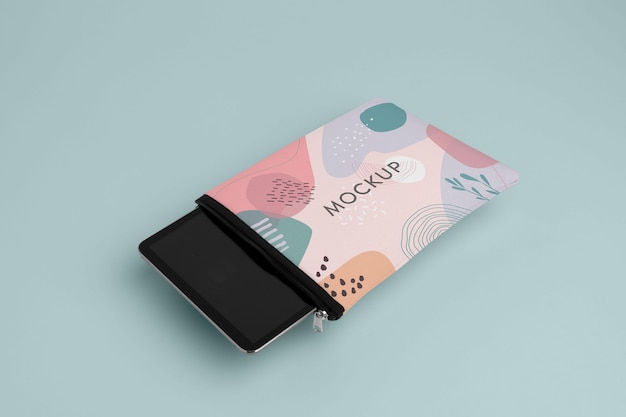 PSD canvas laptop and tablet sleeve mockup