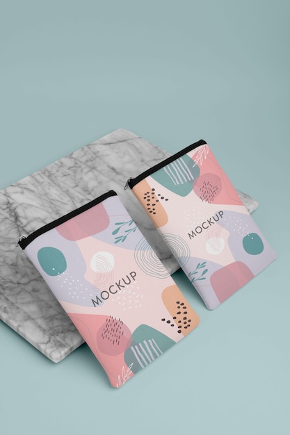 PSD canvas laptop and tablet sleeve mockup