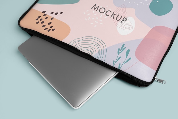 PSD canvas laptop and tablet sleeve mockup