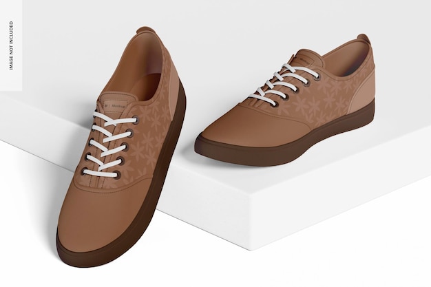 PSD canvas shoes mockup, front view