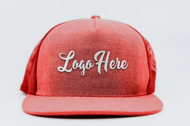 PSD cap logo mockup design isolated