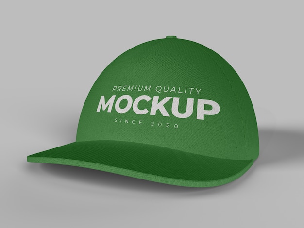 PSD cap mockup vooraanzichtclose-up