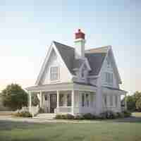 PSD cape cod house psd on a white background