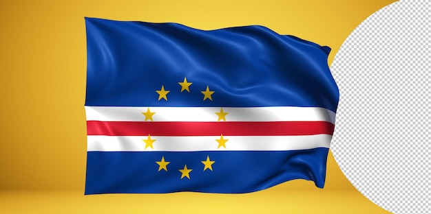 Кабо-верде развевающийся флаг реалистичный изолированный на прозрачном png