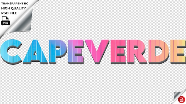 PSD capeverde typography rainbow colorful text texture psd transparent