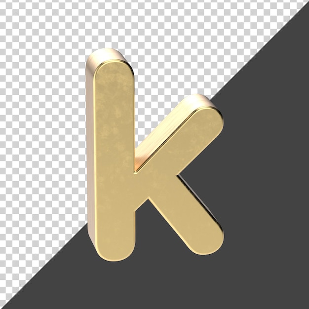 A capital letter golden rendering isolated