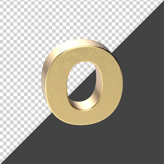 PSD a capital letter golden rendering isolated