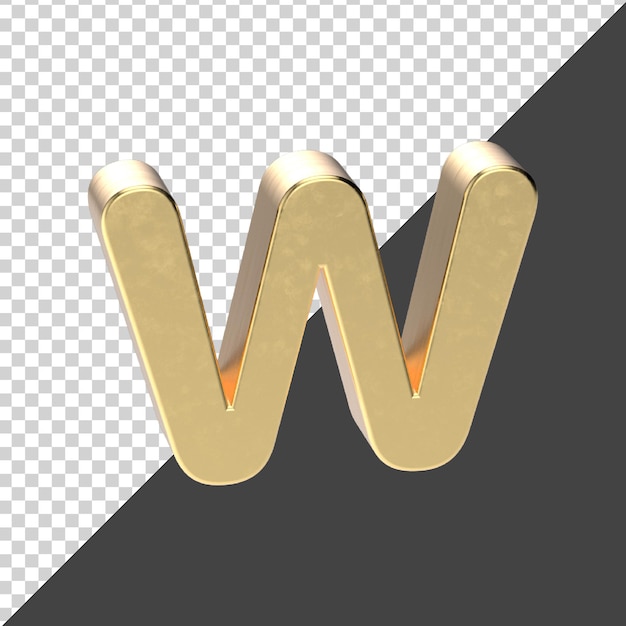 PSD a capital letter golden rendering isolated