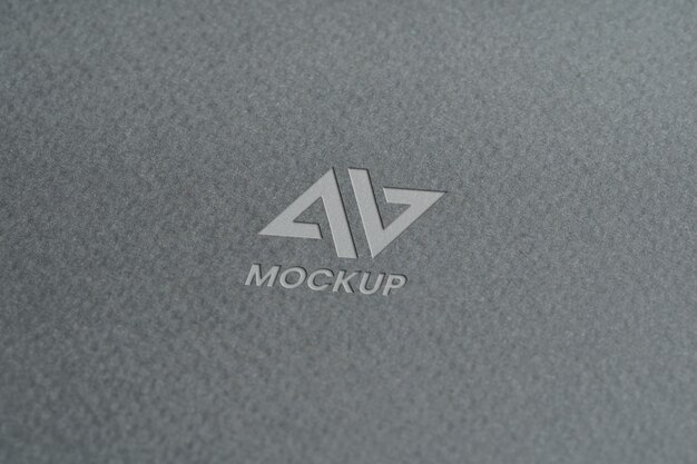 PSD capital letter mock-up logo design on minimalist grey paper