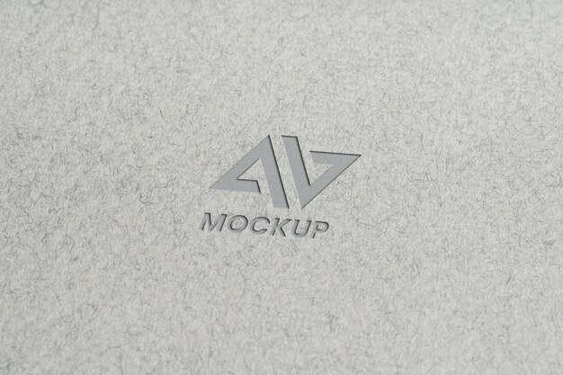 PSD capital letter mock-up logo design on minimalist grey paper