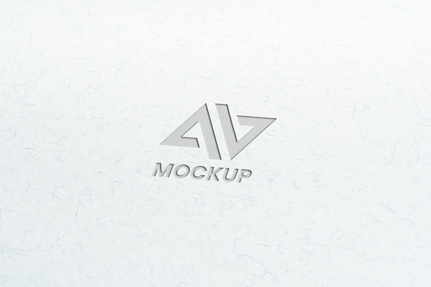 PSD capital letter mock-up logo design on minimalist white paper