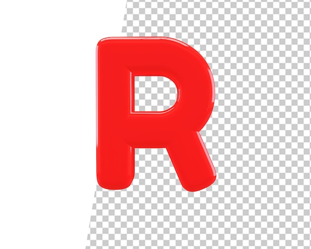 Capital letter r 3d text