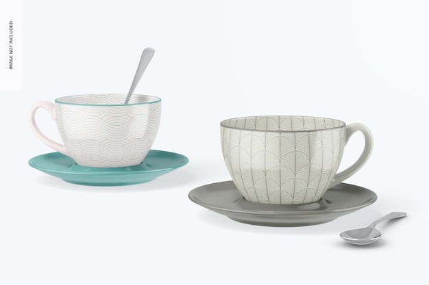 PSD cappuccino cups mockup