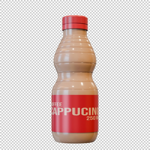 Cappuccino koffie in een fles 3D-ontwerpelement