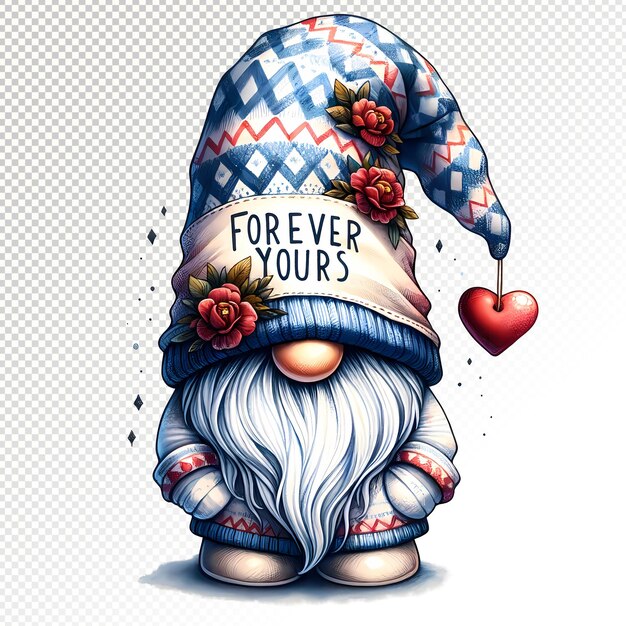 PSD capricious valentine gnome clipart ilustracje gnome przezroczyste psd clipart dnia walentynek