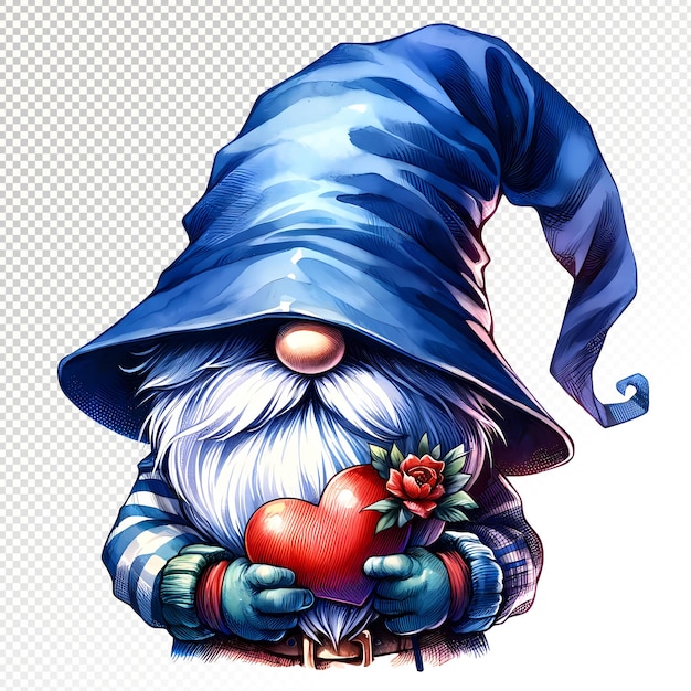 Capricious Valentine Gnome Clipart Ilustracje Gnome Przezroczyste PSD Clipart Dnia Walentynek