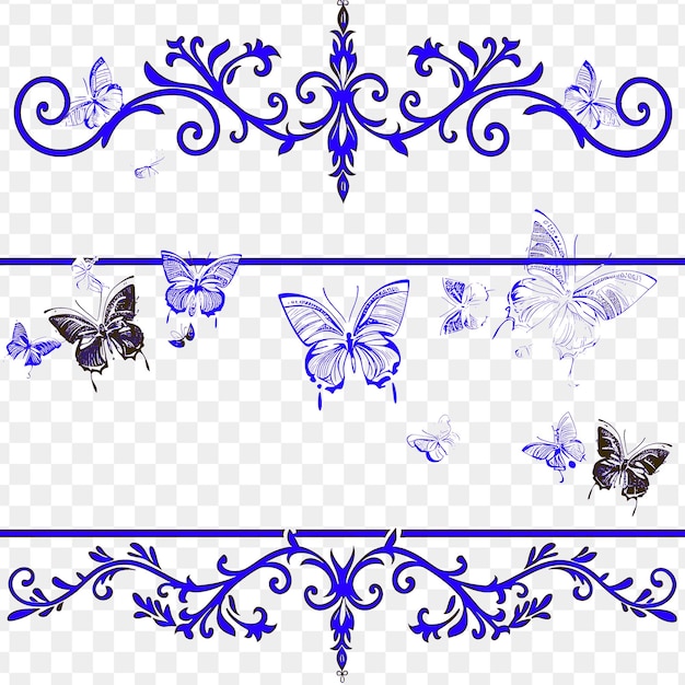 PSD capricious wrought iron fence borderlines design met pastel tattoo natural art outline scribble