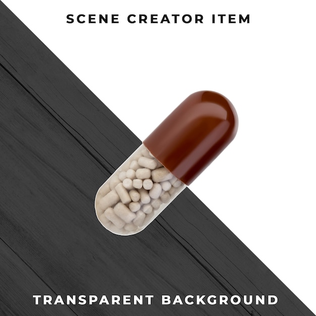 PSD capsule isolated with clipping path