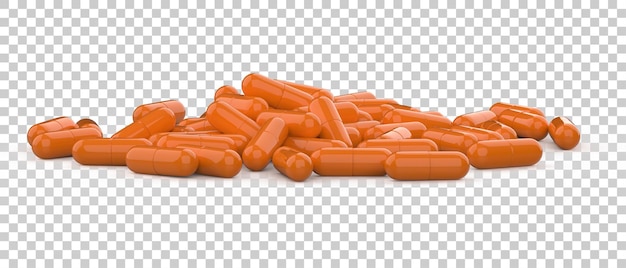 capsule pills isolated on transparent background 3d rendering illustration
