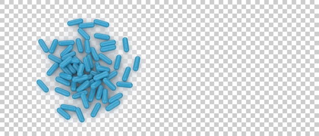 Capsule pillole isolate su sfondo trasparente 3d rendering illustrazione