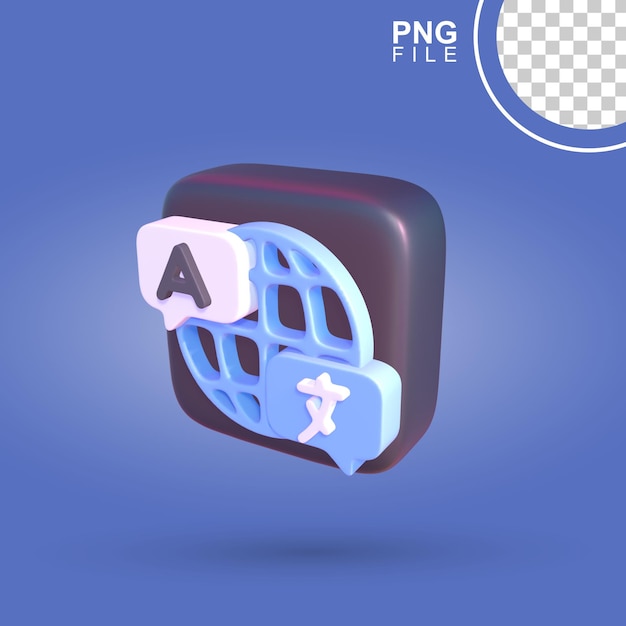 PSD captivating 3d language translator icon