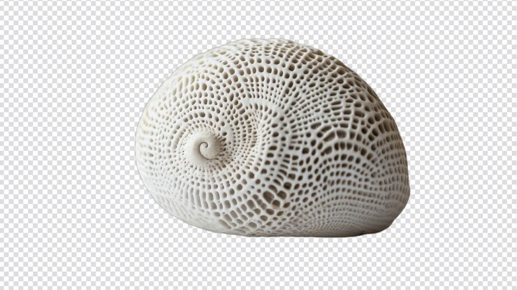 PSD a captivating image of a small seashell showcasing intricate patterns perfect for nature and marine themed projects and designs