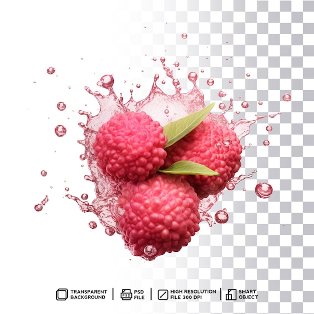 PSD captivating lychee fruit splash design