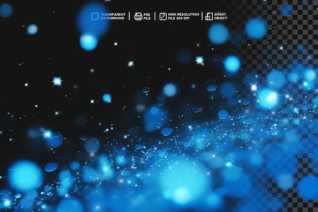 PSD captivating realistic blue light star bokeh effect creating an aura without background