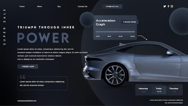 Car Bannner with Specifications and Graph