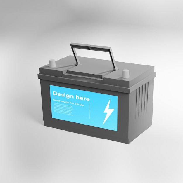 PSD car battery mockup