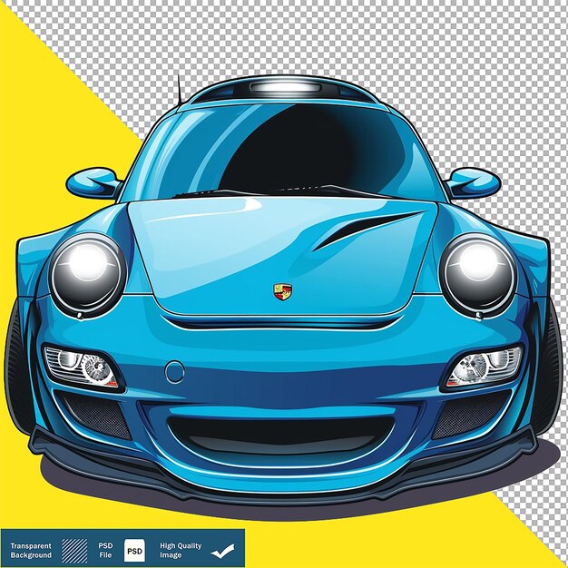 PSD car cartoon with special emphasis illustrative vehicle design transparent background png psd