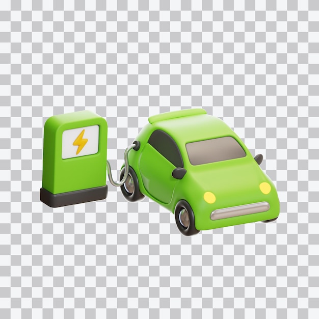 Автомобильная зарядная станция 3d иллюстрация