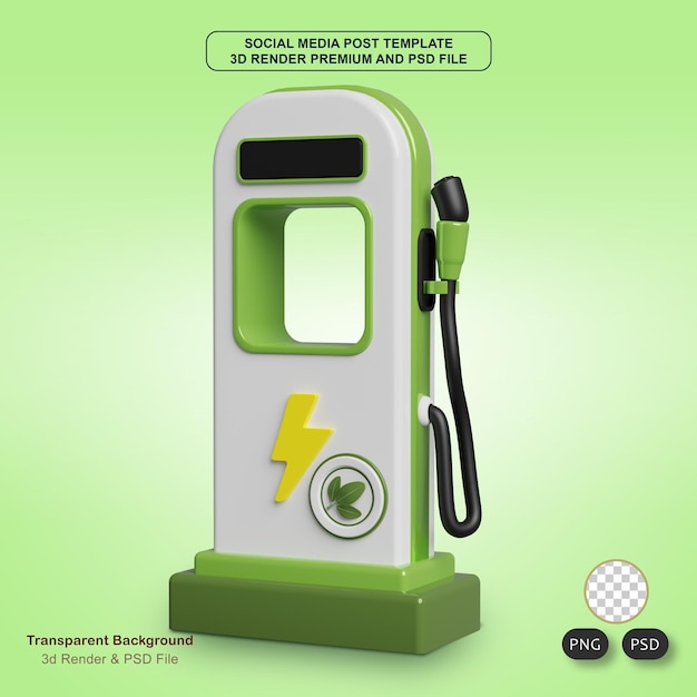 Car Charging Station 3d realistic render