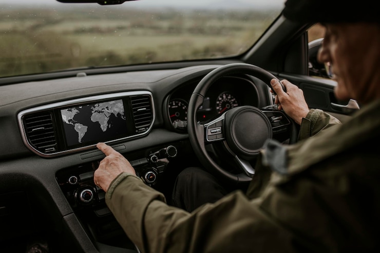 PSD car dashboard screen mockup digital device psd