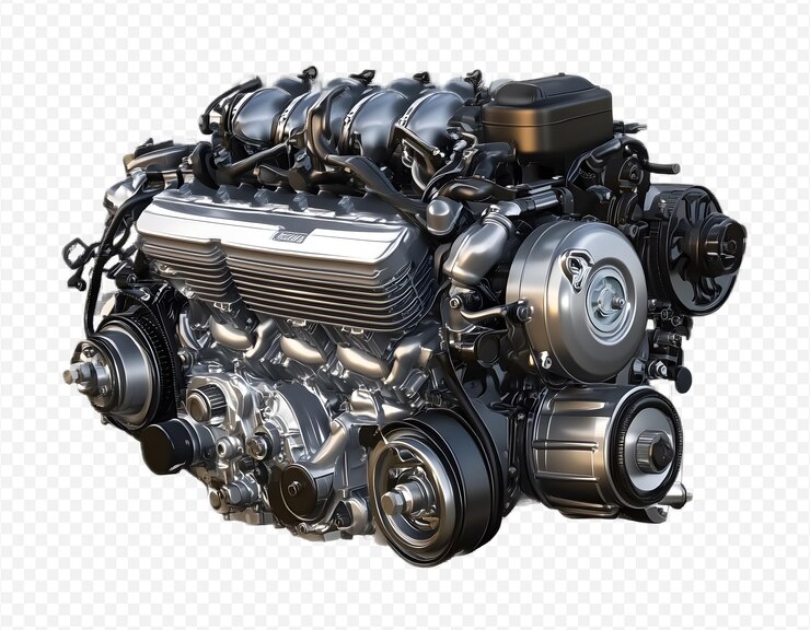 PSD car engine isolated on a transparent background