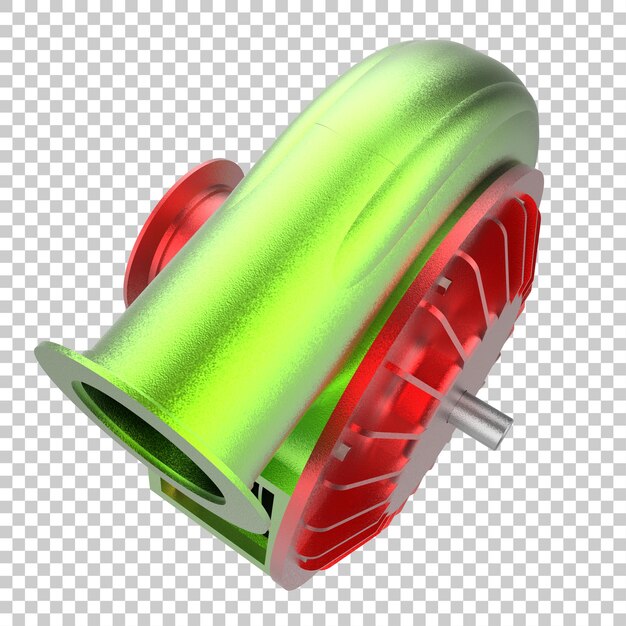 PSD car engine turbine on transparent background 3d rendering illustration