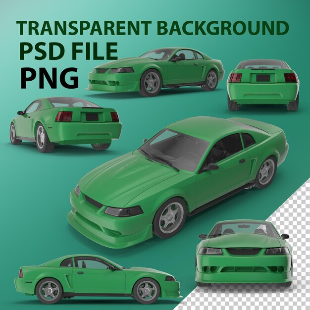 PSD auto png verde