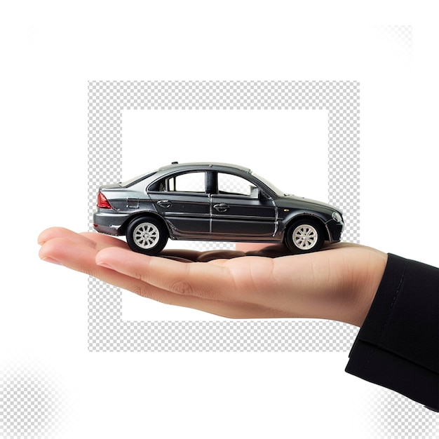 PSD car in hand isolated background