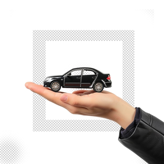 PSD car in hand isolated background