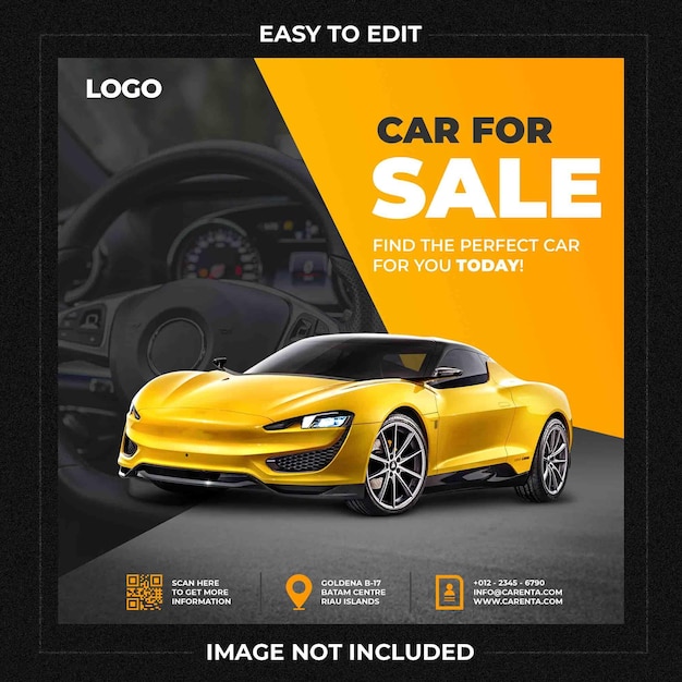 Car instagram social media post banner template