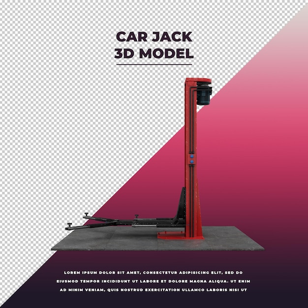 PSD car jack 3d isolated