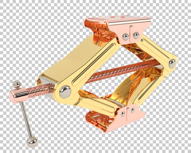 PSD car jack on transparent background 3d rendering illustration