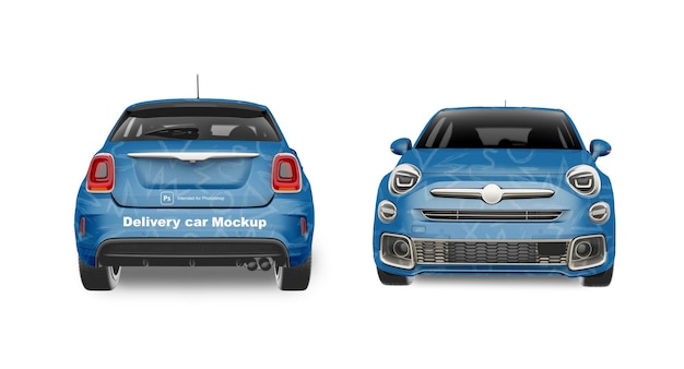 PSD car mockup on the back and front