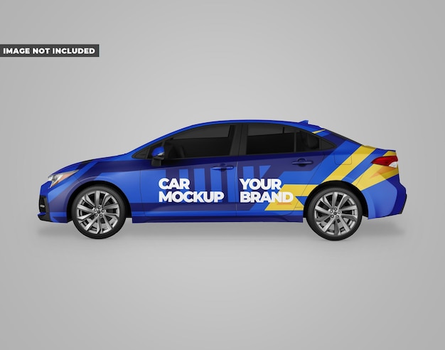 PSD car mockup side view