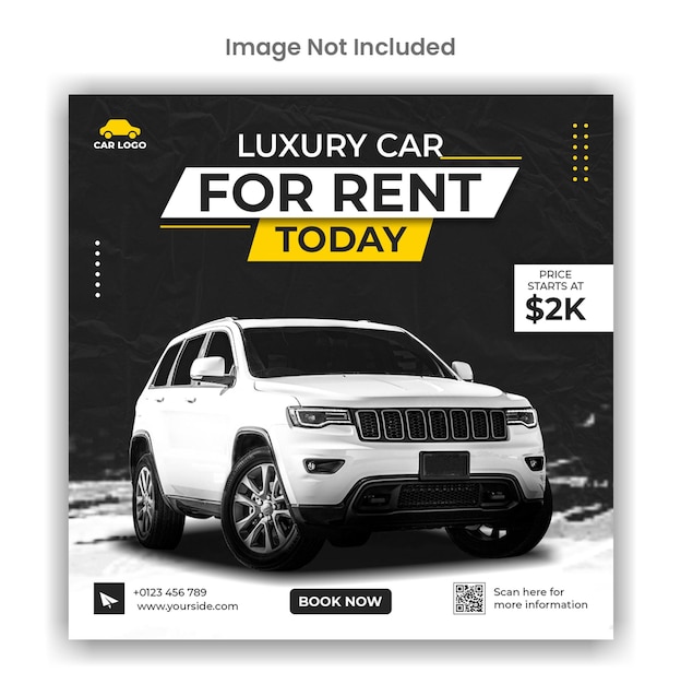 Car rent instagram or social media template design