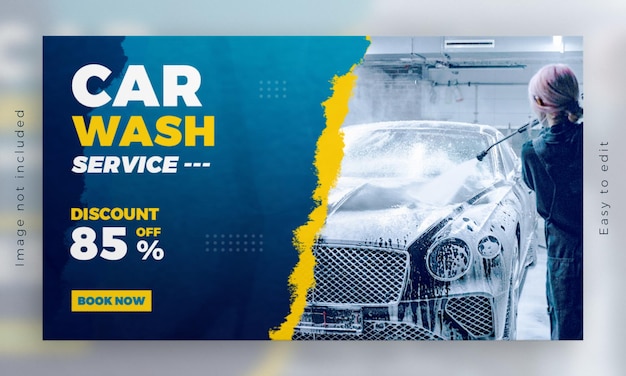 Car rent promotion web banner template horizontal facebook cover post advertising template design